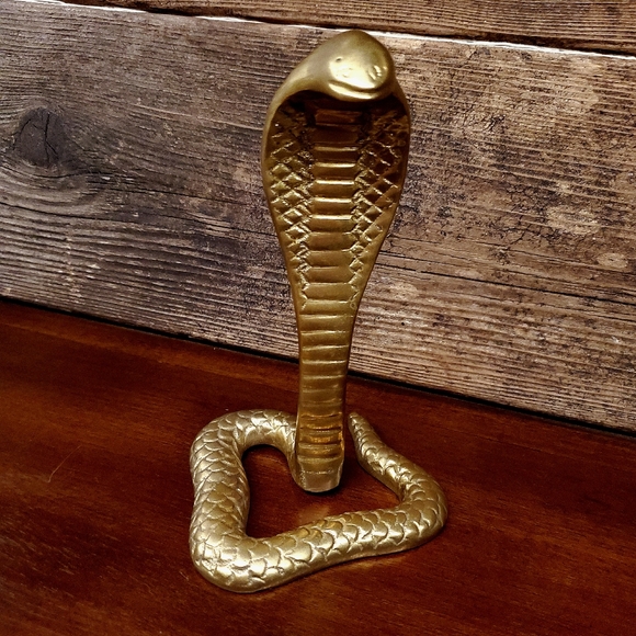 Vintage Other - Vintage Brass Cobra Statue